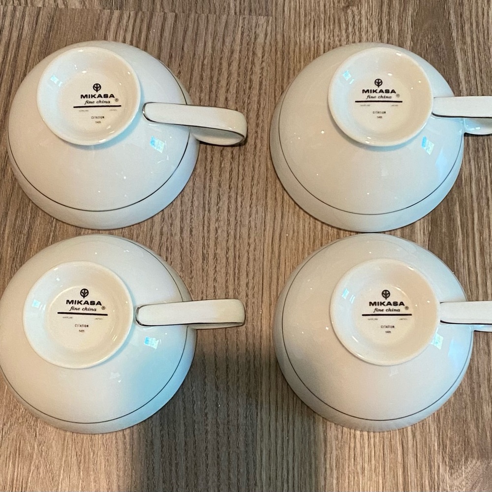 Mikasa Citation Set of 4 Cups and Saucers Set Fine China - Picture 7 of 11